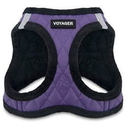 Voyager Step-In Plush Dog Harness – Soft Plush, Step In Vest Harness for Small and Medium Dogs by Best Pet Supplies - Harness (Purple Faux Leather), XS (Chest: 
