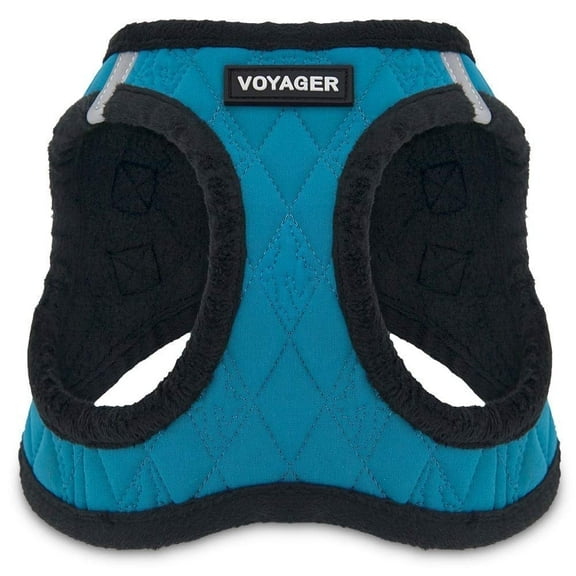 Voyager Step-In Plush Dog Harness – Soft Plush, Step In Vest Harness for Small and Medium Dogs by Best Pet Supplies - Harness (Turquoise Plush), M (Chest: 16 - 18")