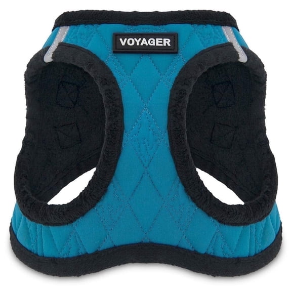 Voyager Step-In Plush Dog Harness – Soft Plush, Step In Vest Harness for Small and Medium Dogs by Best Pet Supplies - Harness (Turquoise Plush), M (Chest: 16 - 18")