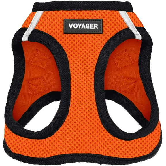 Voyager Step-in Air - All Weather Mesh Cat Harness by Best Pet Supplies - Orange/Black Trim, XXS