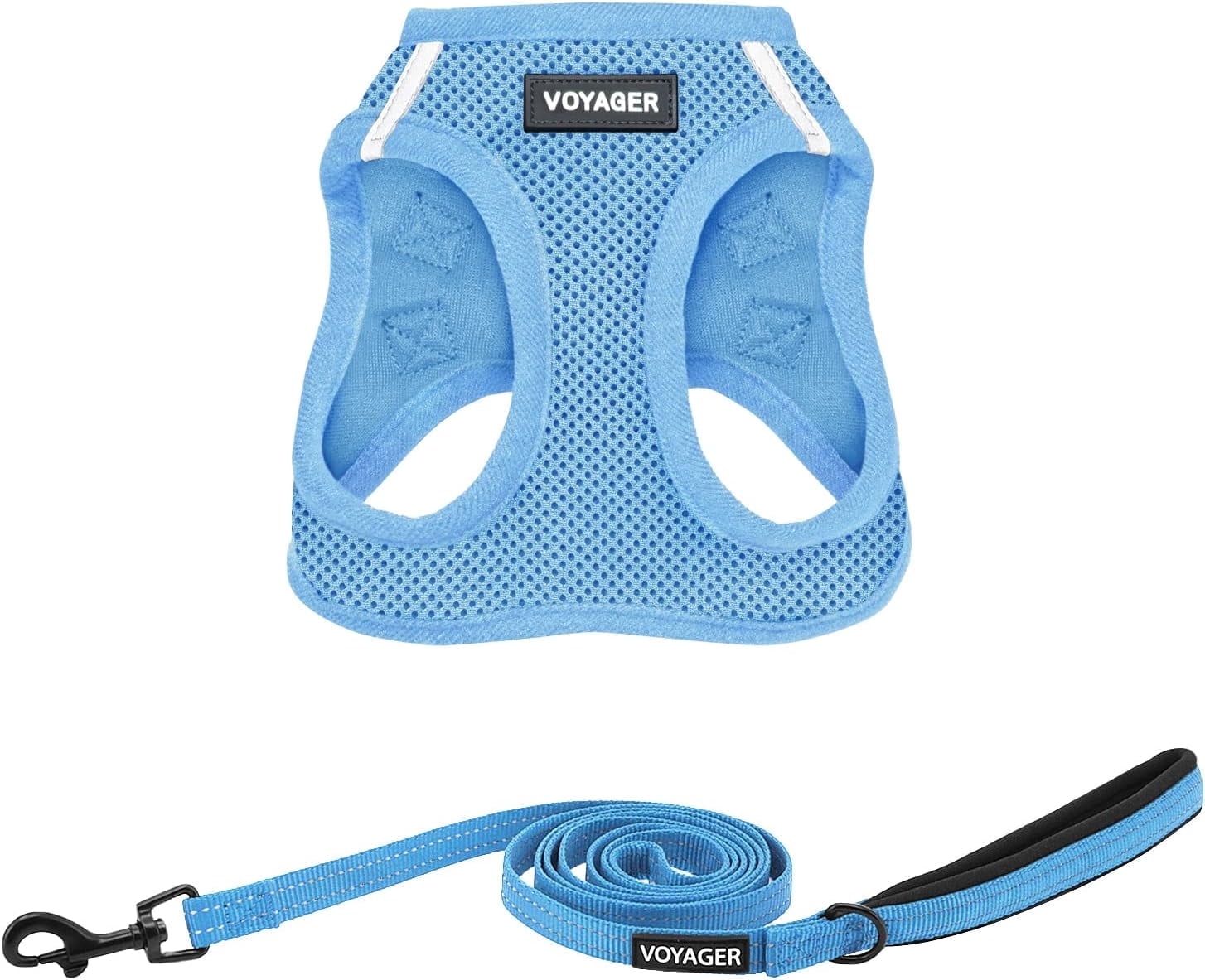 Voyager Step-in Air Mesh Dog Harness & Leash Combo – Reflective All-Weather Vest Harness For Small To Large Dogs, Pink Size S
