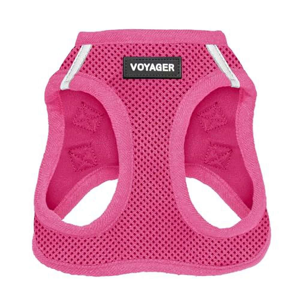 Fuchsia Reflective Mesh Step-In Dog Harness for Medium Pets
