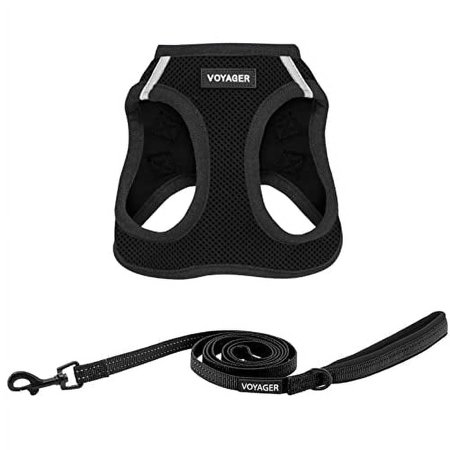 Voyager Step-in Air Dog Harness - All Weather Mesh Step in Vest Harness for Small and Medium Dogs by Best Pet Supplies - Black, L