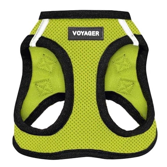 Voyager Step-in Air Dog Harness - All Weather Mesh Step in Vest Harness for Small and Medium Dogs and Cats by Best Pet Supplies - Harness (Lime Green/Black Trim), L (Chest: 18-20.5")