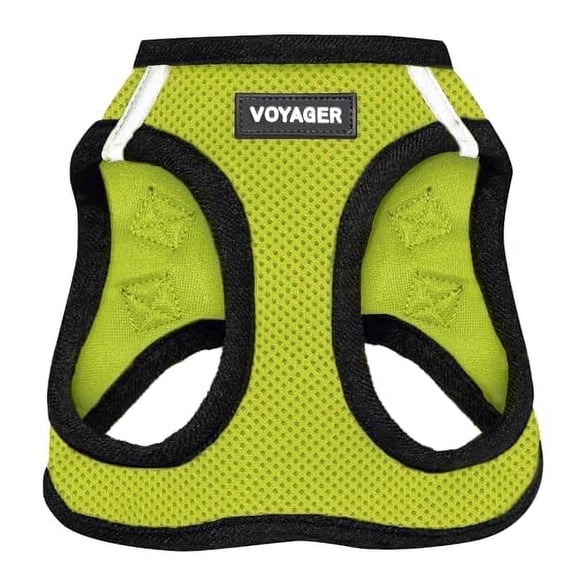 Voyager Step-in Air Dog Harness - All Weather Mesh Step in Vest Harness for Small and Medium Dogs and Cats by Best Pet Supplies - Harness (Lime Green/Black Trim), M (Chest: 16-18")