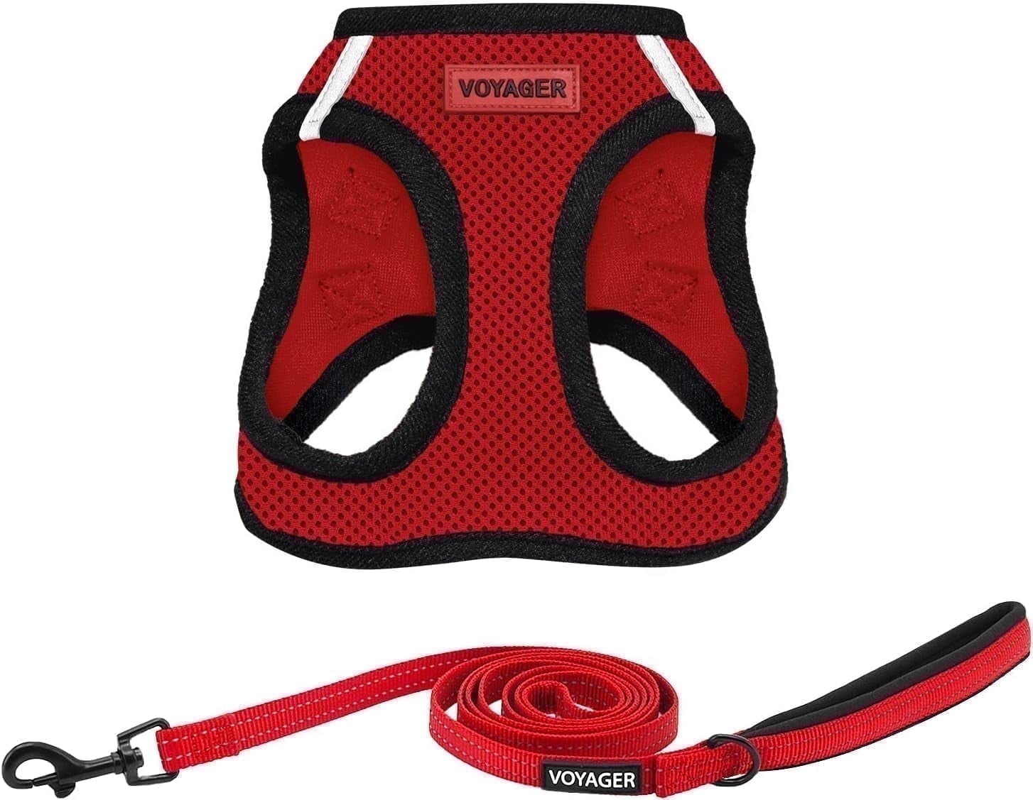 Voyager Step-in Air Mesh Dog Harness & Leash Combo - Reflective, All-Weather, Size S Pink