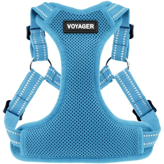 Voyager Step-in Fully Adjustable Mesh Dog Harness by Best Pet Supplies - Baby Blue, X-Large