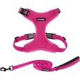 thumbnail image 1 of Voyager Step-In Lock Dog Harness & Reflective Leash Set w/ Neoprene Handle 6ft - For Small to Large Breed Dogs/ Cats, Cute & Heavy-Duty for Walking, Running & Training - Fuchsia Fuchsia Trim, XXXS, 1 of 9