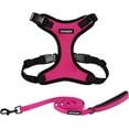 thumbnail image 1 of Voyager Step-In Lock Dog Harness & Reflective Leash Set w/ Neoprene Handle 6ft - For Small to Large Breed Dogs/ Cats, Cute & Heavy-Duty for Walking, Running & Training - Fuchsia Black Trim, S, 1 of 9