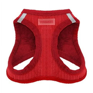 Voyager Step-in Plush Dog Harness – Soft Plush, Step in Vest Harness for Small and Medium Dogs by Best Pet Supplies - Red Corduroy, XS (Chest: 13-14.5")