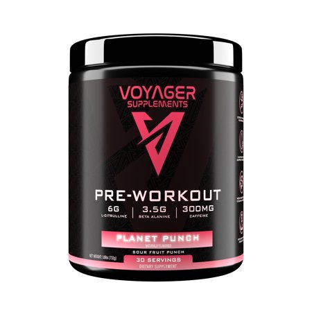 Voyager Supplements Pre-Workout Supplement - Intense Pump · Maximized Energy · G-Force Strength · Laser Focus - Science-Backed & Gym Proven (Planet Punch, 393 grams)