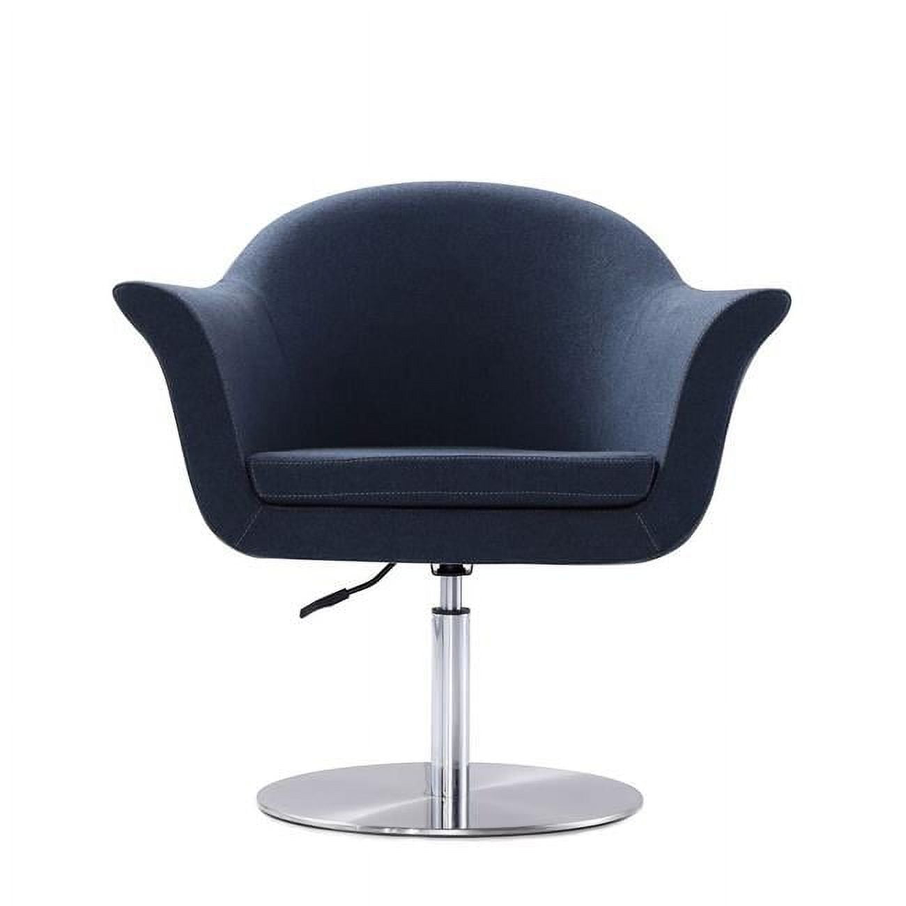 Smokey Blue Metal Swivel Accent Chair with Adjustable Height