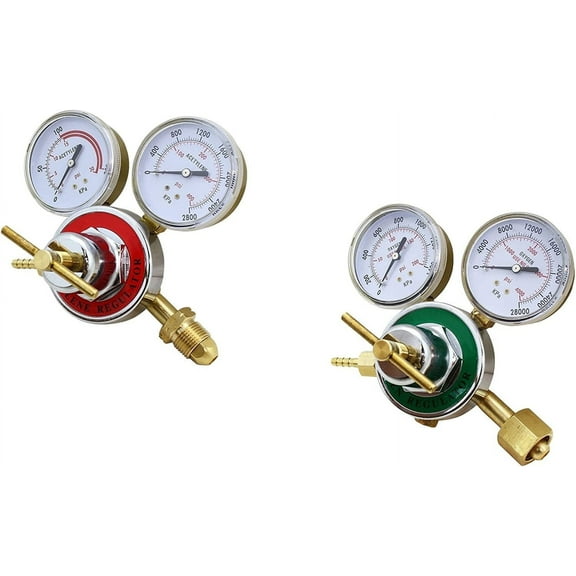 Voyager Tools 2 Piece Set Oxygen & Acetylene Regulator Harris Type Large Tank Gauge Welding