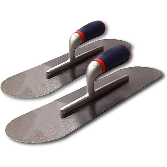 Voyager Tools Stainless Steel Trowel 16" x 4" Cement Finishing Masonry Hand Trowels (Pack of 2)