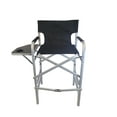 thumbnail image 1 of Voyager Tools Wide Body Tall Directors Chair Folding Light Weight Aluminum Frame with Extra-large Folding Tray and Storage Pouch Tall Travel Chair, 1 of 3