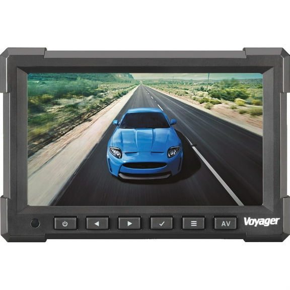 Voyager VOM718 7" LCD Color Backup Rear View Vehicle Observation Monitor w/ 3 Camera Inputs, Video for up to 3 Cameras (Cameras Sold Separately), NTSC/PAL Compatible, 12V - 24V Compatible