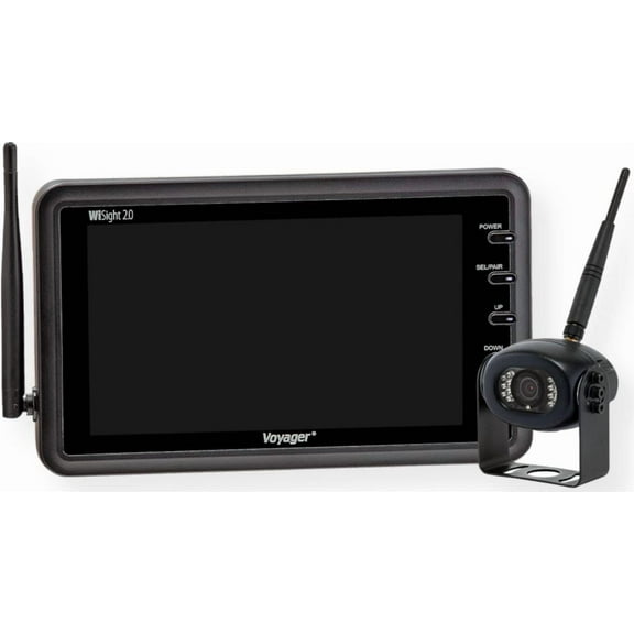 Voyager WVSXS70 Digital Wireless Observation System, 7-inch Wireless LCD Monitor, Wireless 12VDC Rear Camera, WiSight 2.0 Technology, Auto-Pairing Capability, Wide Viewing Angle