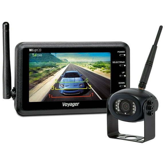 ASA Electronics WVSXS43; Backup Camera; Voyager; Rear End Mount; 4.3 Inch LCD Color Monitor; Integrated Microphone; Auto-Pairing