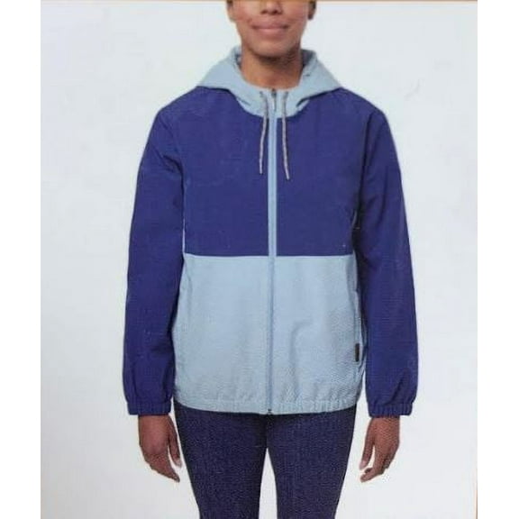 Voyager Women Windwear Hooded Full Zip Rain Jacket, Blue, Medium