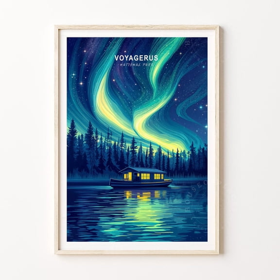 Voyagerus National Park Minimalist Cityscape Wall Art, Unframed Paper Poster 8x10in