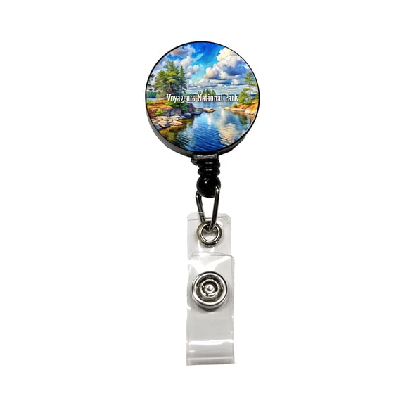 Voyageurs National Park Minnesota Retractable Reel ID Badge Key Card Name Tag Holder with Clip