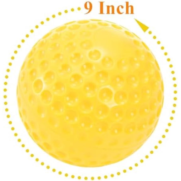 Voylla 12 Pack Green Dimpled Baseballs, 9-Inch Pitching Machine Baseballs for Hand-Eye Coordination, Hitting and Fielding Practice