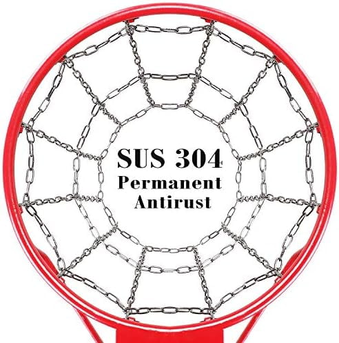 Voylla Basketball net, Metal Chain Net Braided Permanent Rust Proof (12 Links), Quick Installation