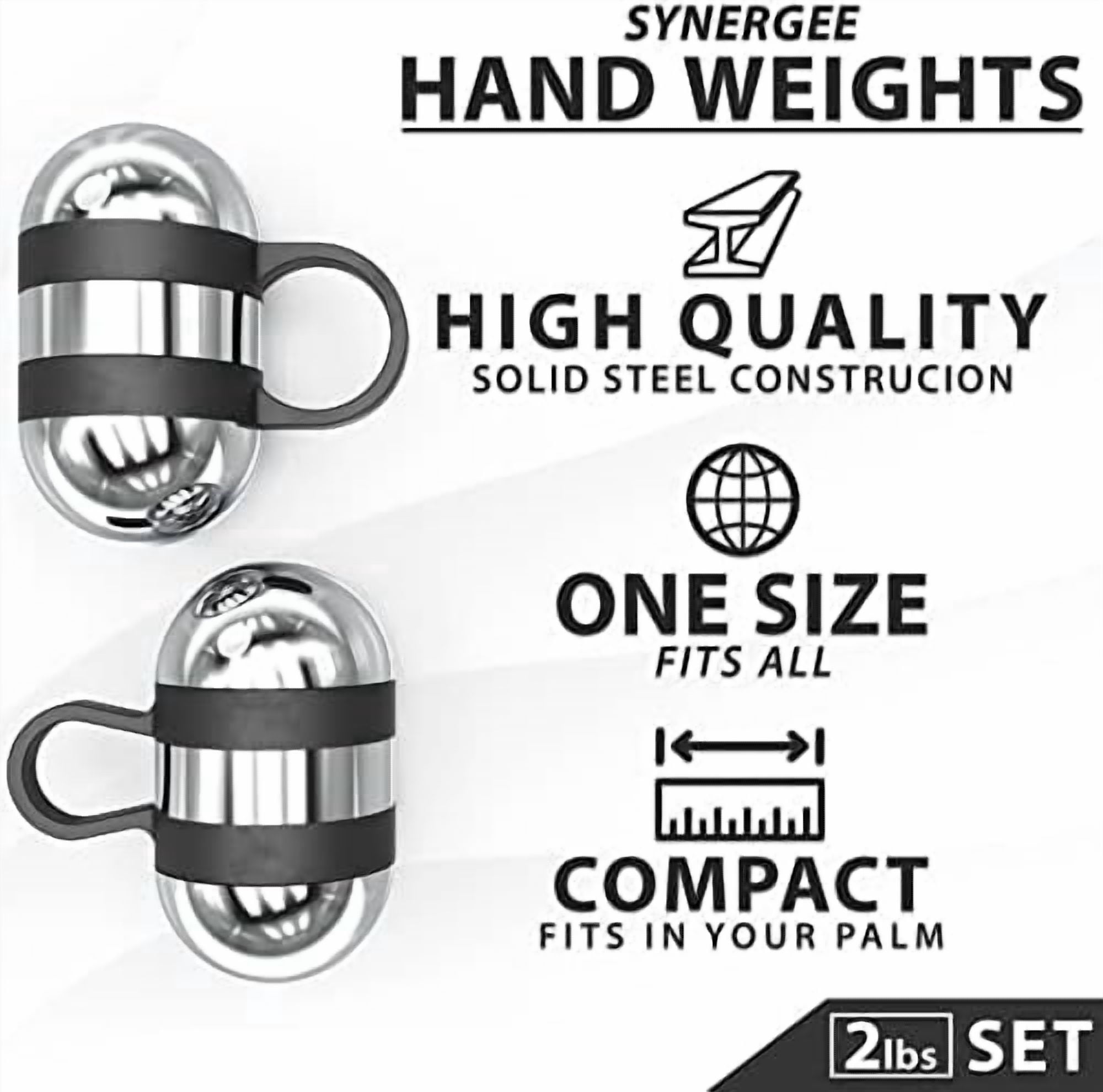 Voylla Cardio Hand Weights. Steel Hand Weights Dumbbell Set with Anti-Slip Silicone Finger Loop for Workout, Fitness, Training for Men and Women. Sold In Pairs. Available in 1lb, 1.5lb and 2lb Sets