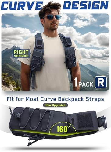 Voylla Molle Backpack Accessories Pouch of Curve Design Version, Tactical Backpack Strap Pouch Hiking Backpack Attachment Pack