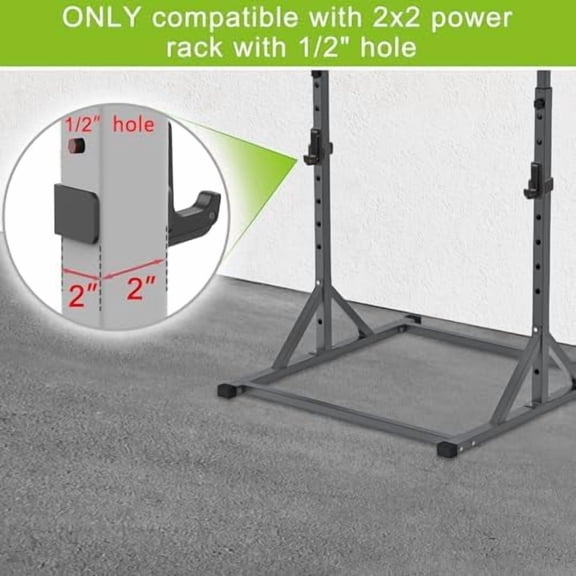 Voylla Solid Steel J Hooks for 2" x 2" or 3" x 3" Tube Power Cage with 1" 1/2" or 5/8" Hole Squat Rack Attachment, J-Hook Barbell Holder for Power Rack, Set of 2