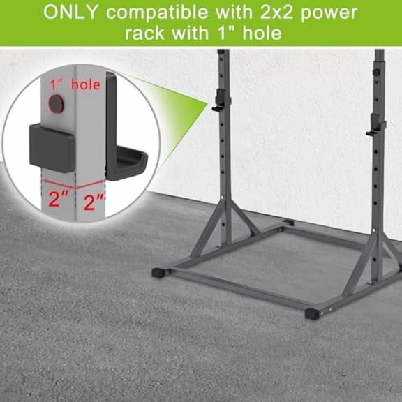 Voylla Solid Steel J Hooks for 2" x 2" or 3" x 3" Tube Power Cage with 1" 1/2" or 5/8" Hole Squat Rack Attachment, J-Hook Barbell Holder for Power Rack, Set of 2
