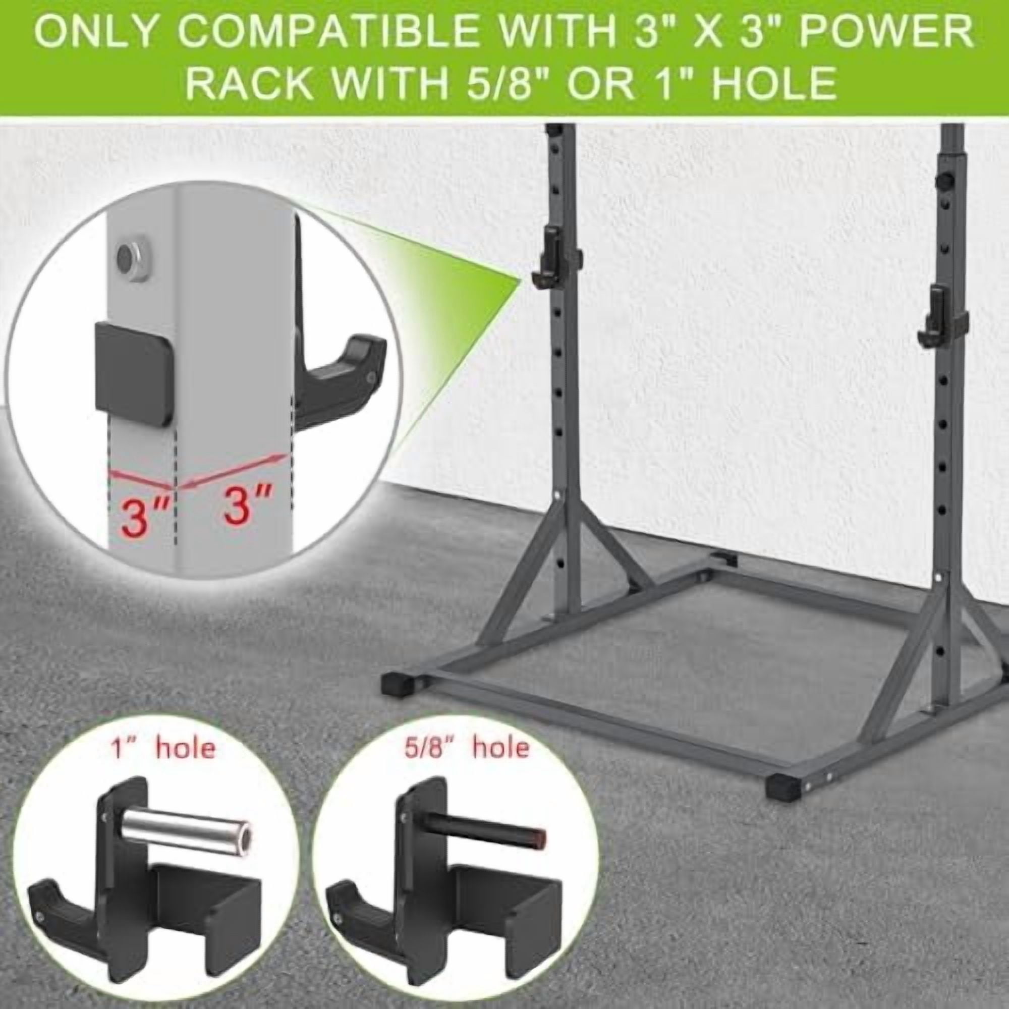 Voylla Solid Steel J Hooks for 2" x 2" or 3" x 3" Tube Power Cage with 1" 1/2" or 5/8" Hole Squat Rack Attachment, J-Hook Barbell Holder for Power Rack, Set of 2