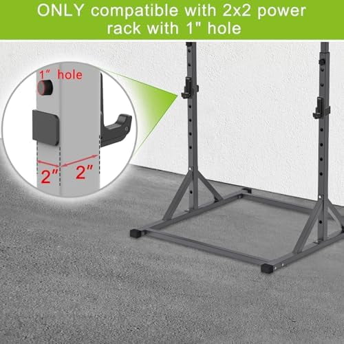 Voylla Solid Steel J Hooks for 2" x 2" or 3" x 3" Tube Power Cage with 1" 1/2" or 5/8" Hole Squat Rack Attachment, J-Hook Barbell Holder for Power Rack, Set of 2