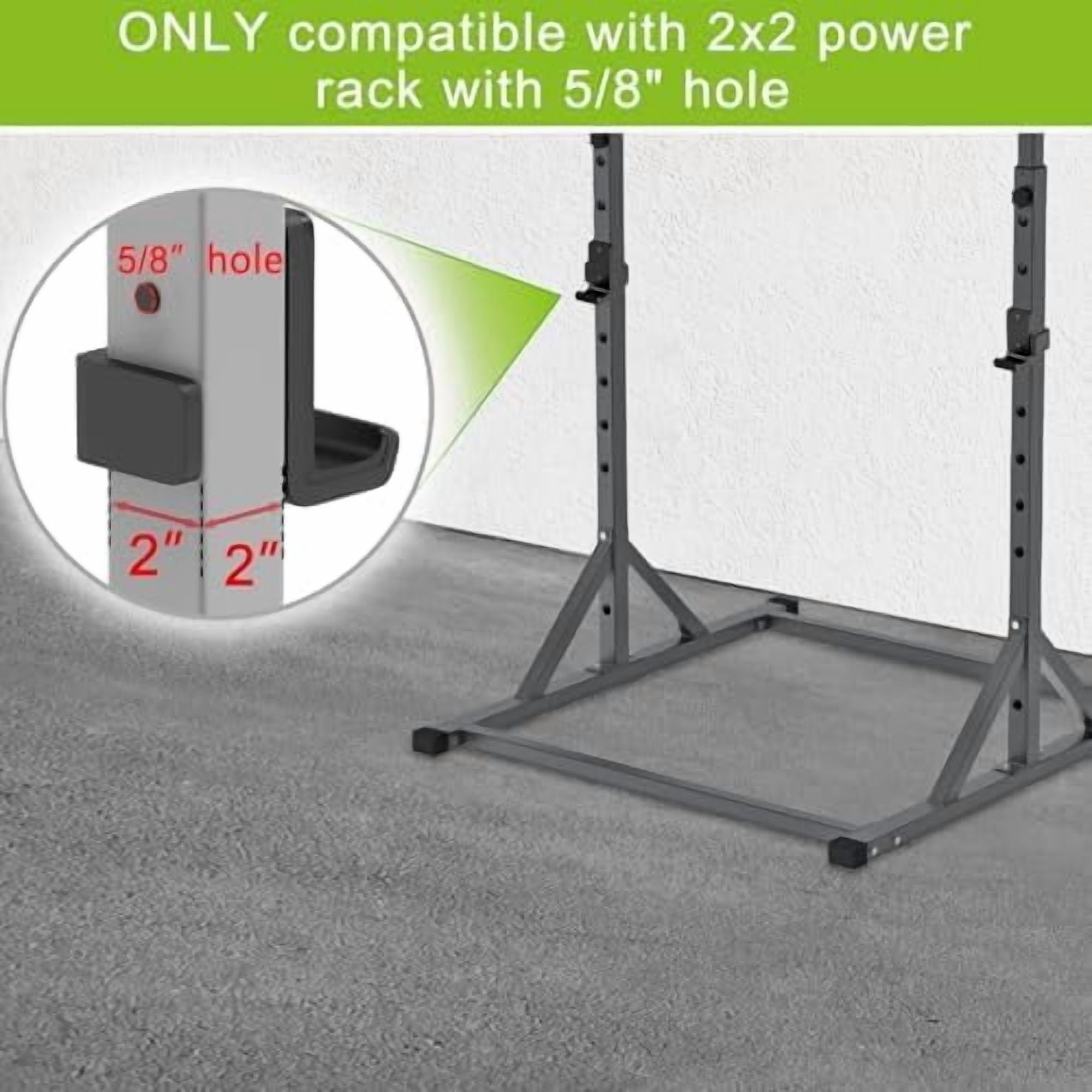 Voylla Solid Steel J Hooks for 2" x 2" or 3" x 3" Tube Power Cage with 1" 1/2" or 5/8" Hole Squat Rack Attachment, J-Hook Barbell Holder for Power Rack, Set of 2