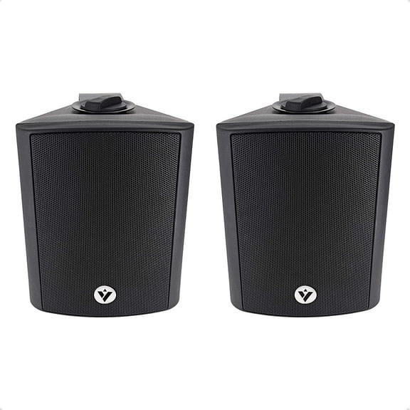 Voyz 4" Black Architectural Speakers - Pair of 2 | 70V/100V/8 Ohm | Water Resistant | Dynamic Speaker