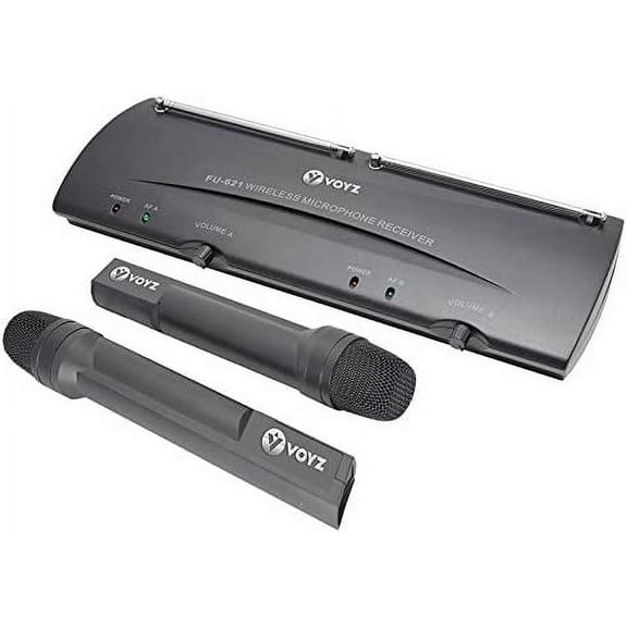 Voyz VZ-621 Professional VHF Handheld Wireless Microphone System Dual Channel Perfect for Karaoke