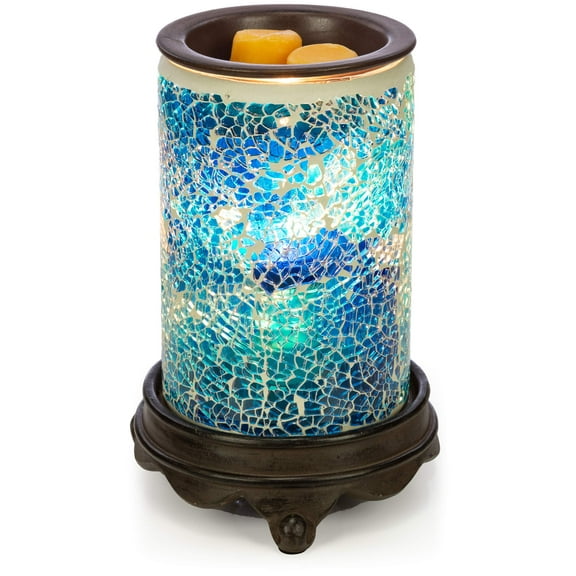 Vp Home Mosaic Glass Fragrance Warmer (Sapphire And Gold)