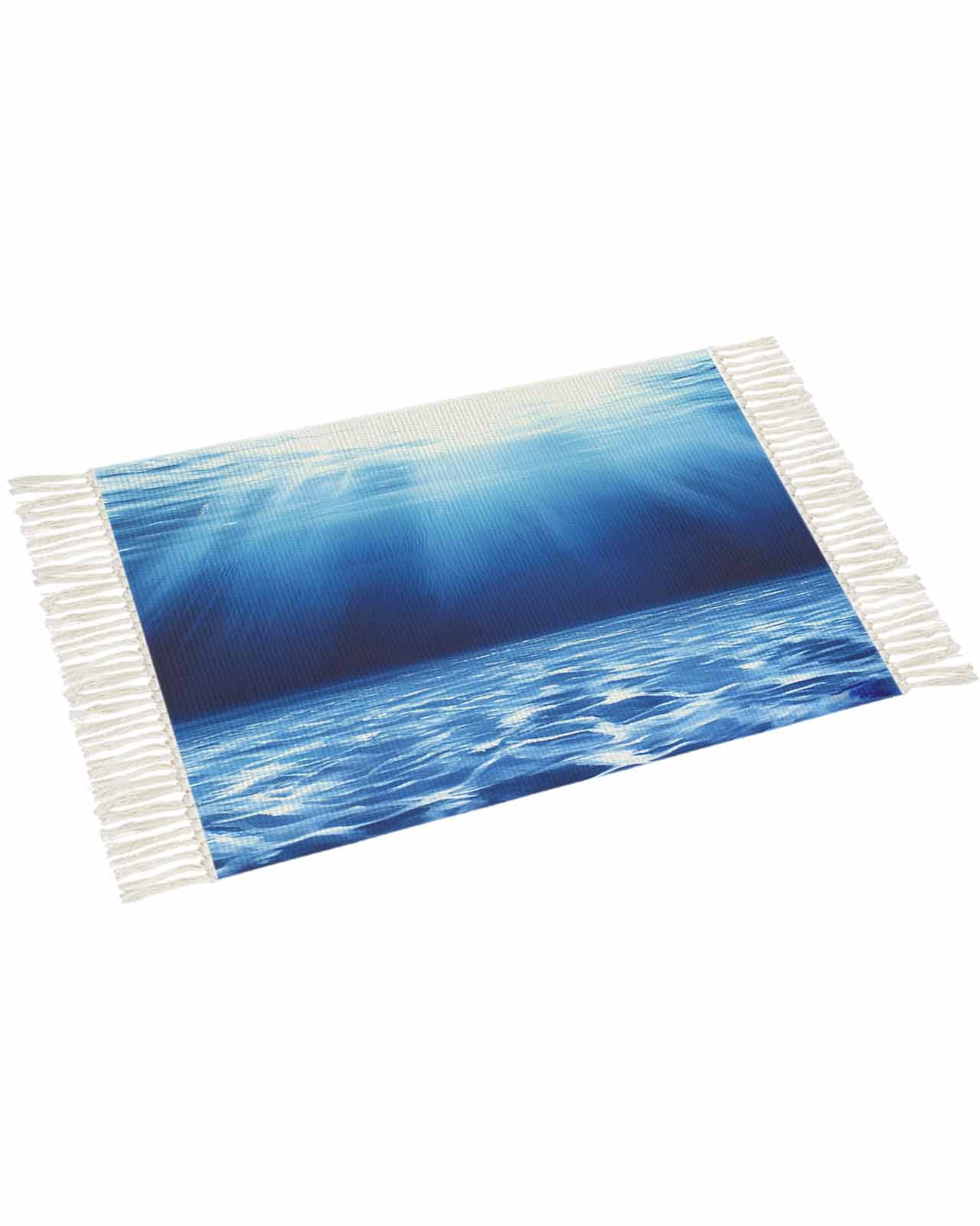 Oceanic Throw Rigs Vpkiifhi Blue Ocean Area Rug for Bedroom 3 x 5 Ft, Large Washable Throw ...
