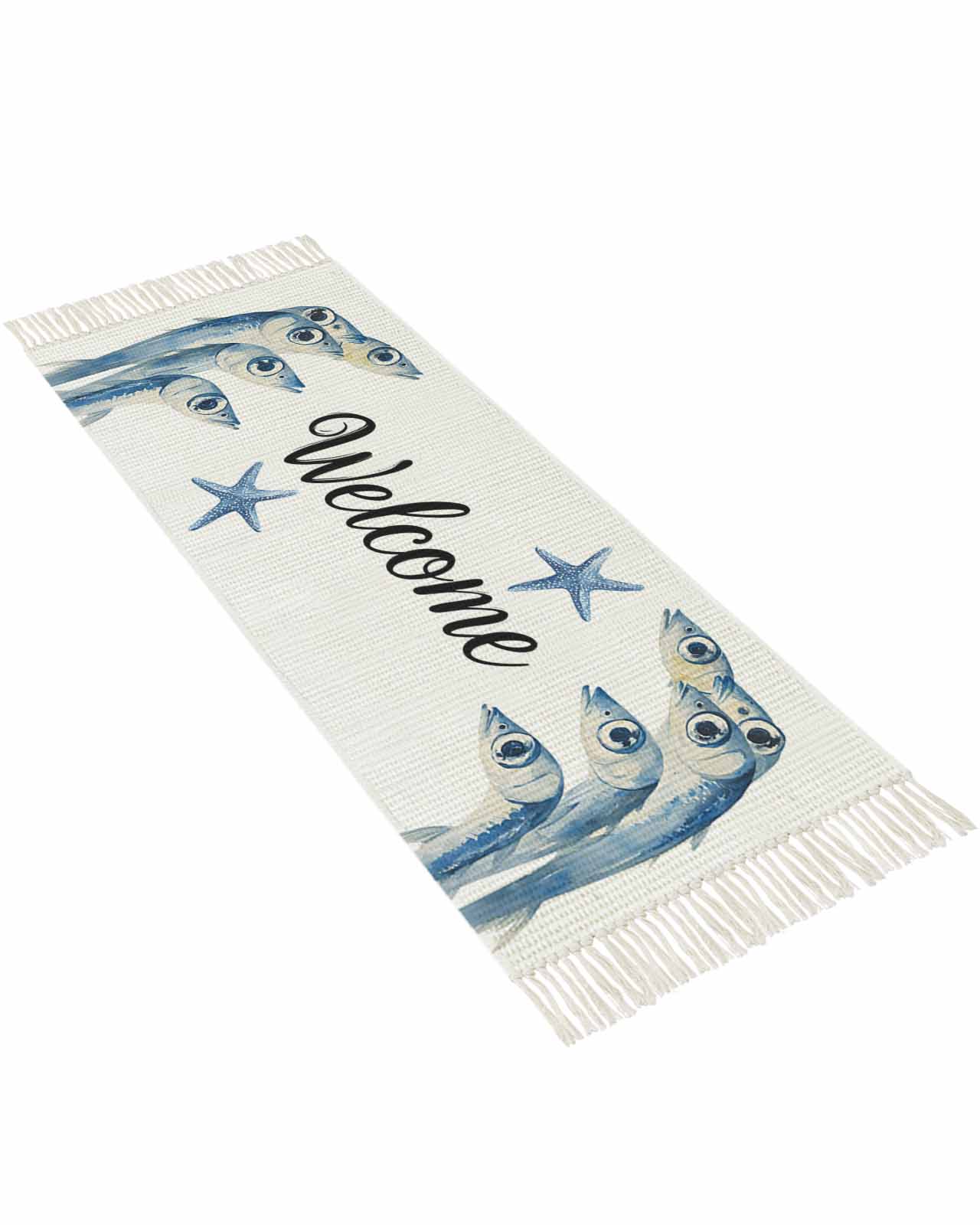 Vpkiifhi Coastal Fish Kitchen Runner 2 x 4 Ft, Lightweight Entryway Rug ...