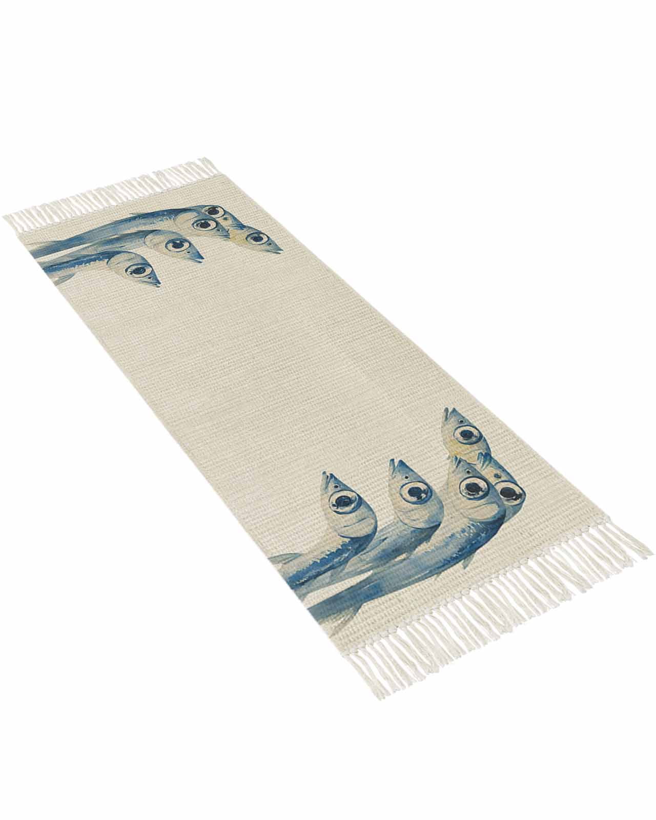Vpkiifhi Ocean Fish Kitchen Runner 2 x 4 Ft, Lightweight Entryway Rug ...
