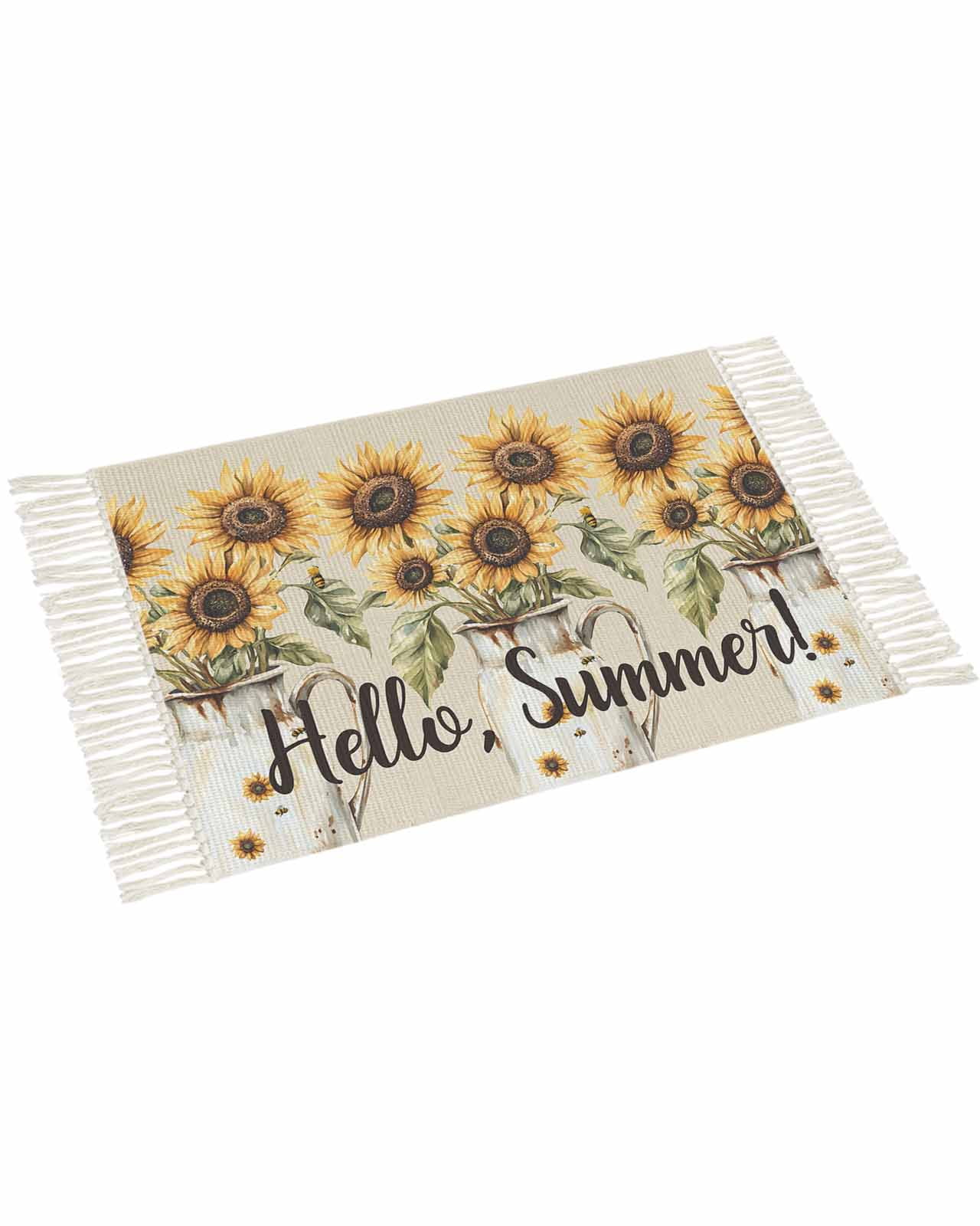 Vpkiifhi Sunflower Bathroom Rugs 2 x 3 Ft, Washable Area Doormat with ...