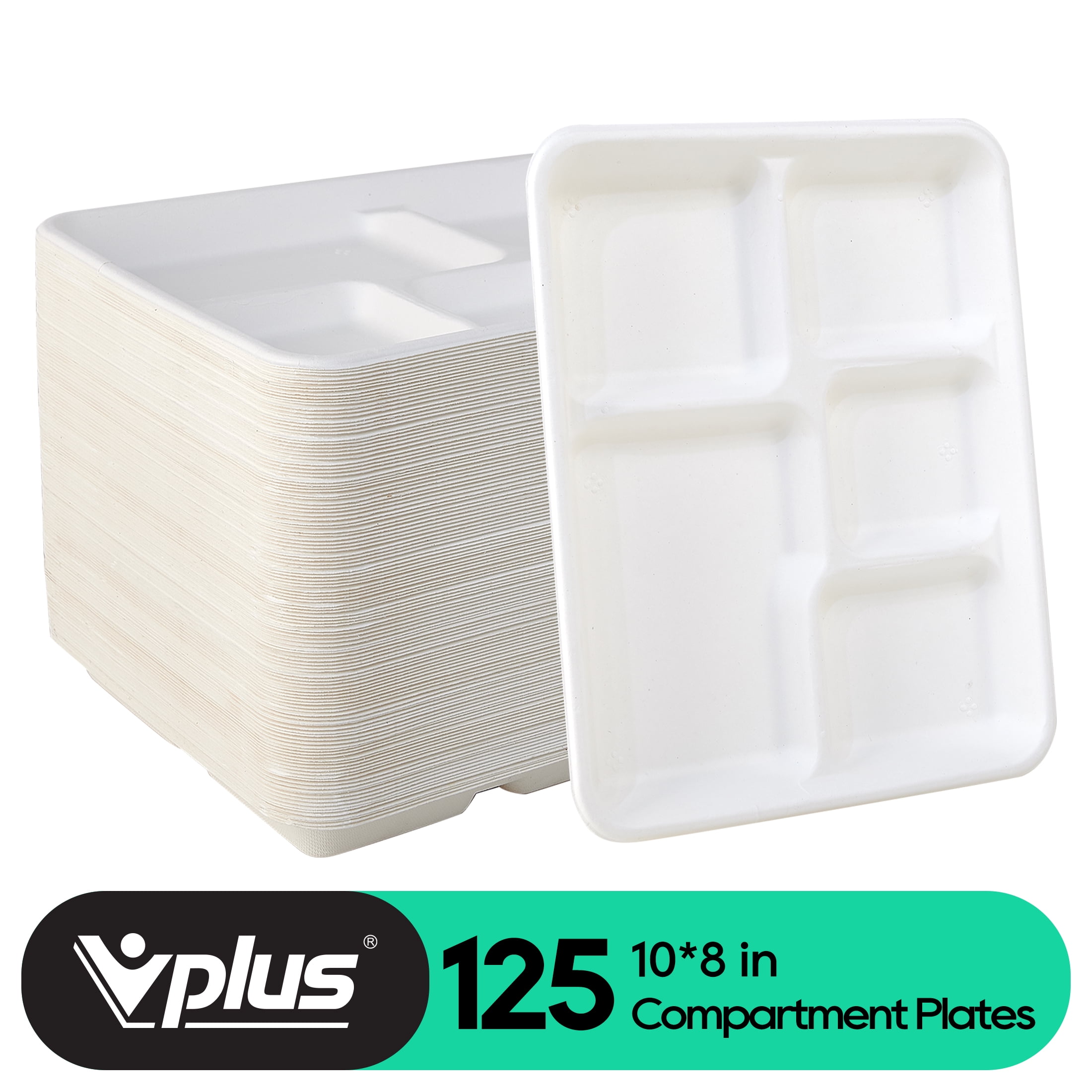E Pallet - 8”x10” Compostable PFAS Free Sugarcane 5 Compartment