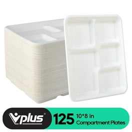 Great Value Everyday Disposable Foam Compartment Plates, 10 in, 60 CT 