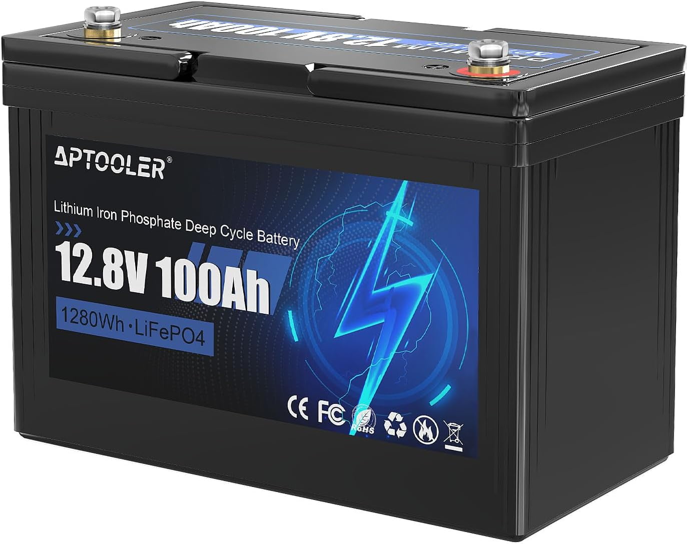 LiTime 12V 100Ah Lithium LiFePO4 Battery 4000-15000 Cycles for RV, Backup  Power, Solar