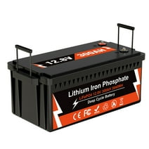 Vpment LiFePO4 12V 300Ah Deep Cycle Lithium Iron Battery for RV/Solar/Marine/Overland/Off-Grid (Black)