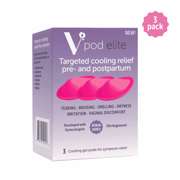 VPod Elite Targeted Cooling Relief Pre- and Postpartum, 3 Cooling Gel Pods for Symptom Relief