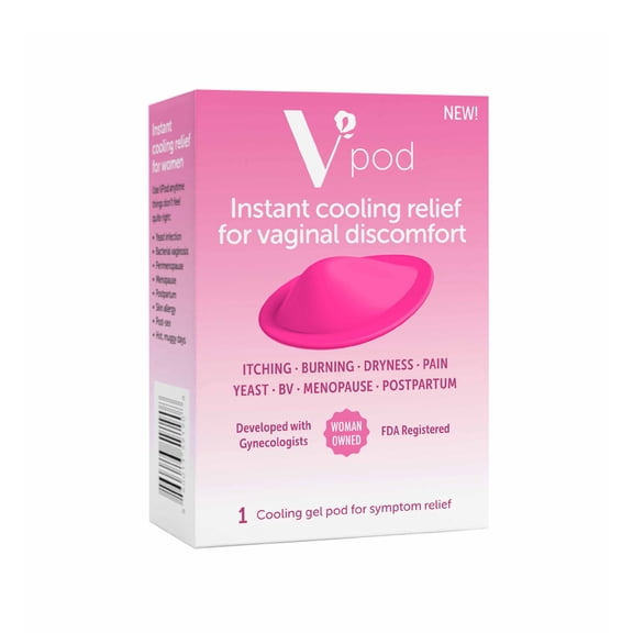 VPod by Cool Comforts Instant Cooling Relief for Vaginal Discomfort, 1 Cooling Gel Pod