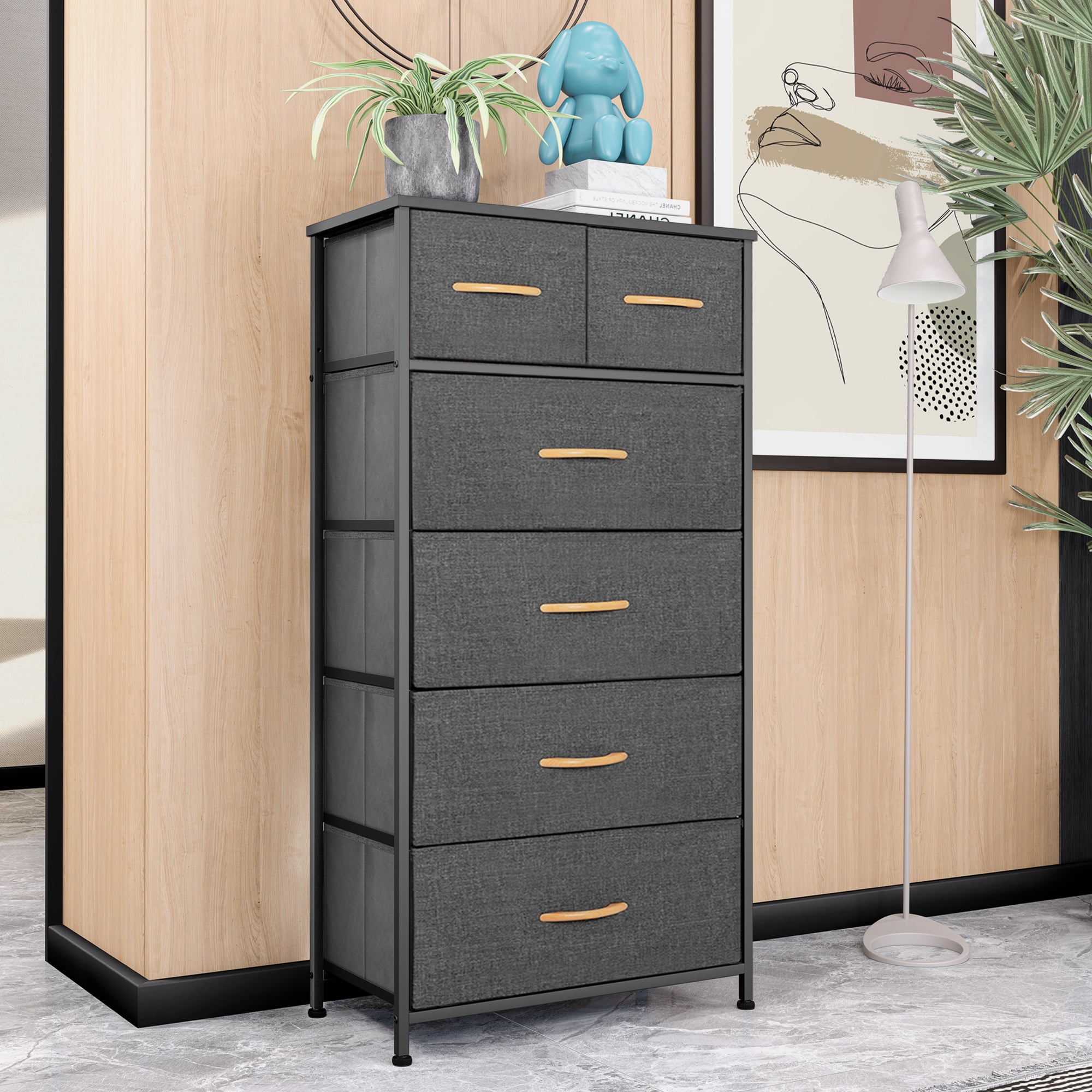 Vredhom Gray Indoor 6 Drawer Vertical Dresser Chest