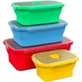 thumbnail image 1 of Vremi Multicolor Silicone Collapsible Airtight Food Storage Container (4 Count), 1 of 7