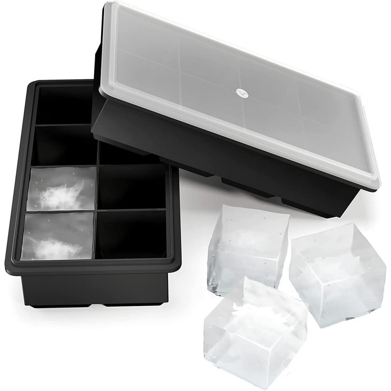 Buy Vremi Stackable Large Ice Cube Trays — Pack of 2 Silicone Trays — 8  Cubes per Tray — Ideal for Cocktails, Frozen Treats, Soups, Sauces,and Baby  Food — BPA Free with
